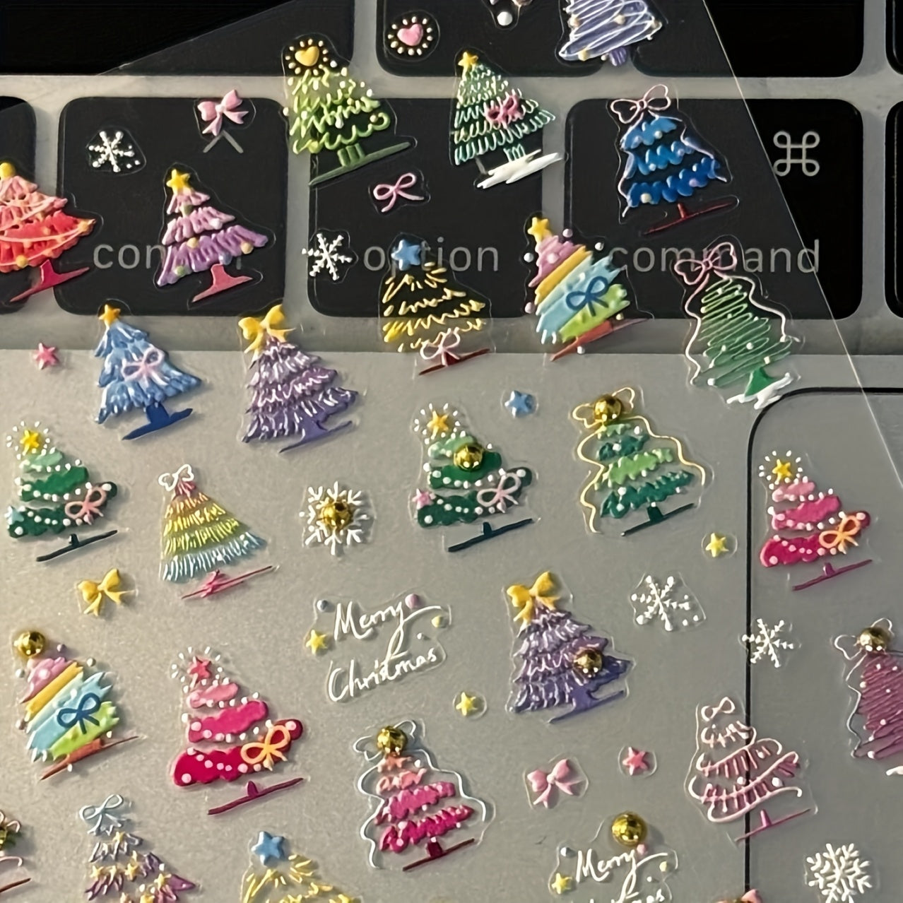 3D Embossed Christmas Tree Stickers for Phone & Tablet Cases