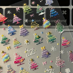 3D Embossed Christmas Tree Stickers for Phone & Tablet Cases