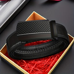 Men's Business PU Leather Belt Automatic Buckle Belt For Outdoor Wedding Daily