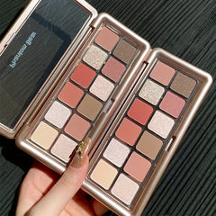 Gray Pink Rose Eyeshadow Palette Low Saturation Pearly Diamond Shimmer Matte