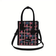 Mini Heart Pattern Crossbody Bag PU Leather Textured Purse