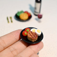 Red Wine Pasta and Steak Set for Dollhouse