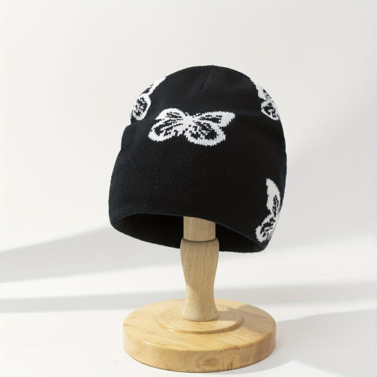 Men's Jacquard Butterfly Woolen Hat Knitted Beanie