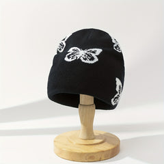Men's Jacquard Butterfly Woolen Hat Knitted Beanie