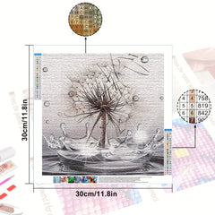 5D DIY Diamond Painting Kit Water Dandelion Embroidery Cross Stitch