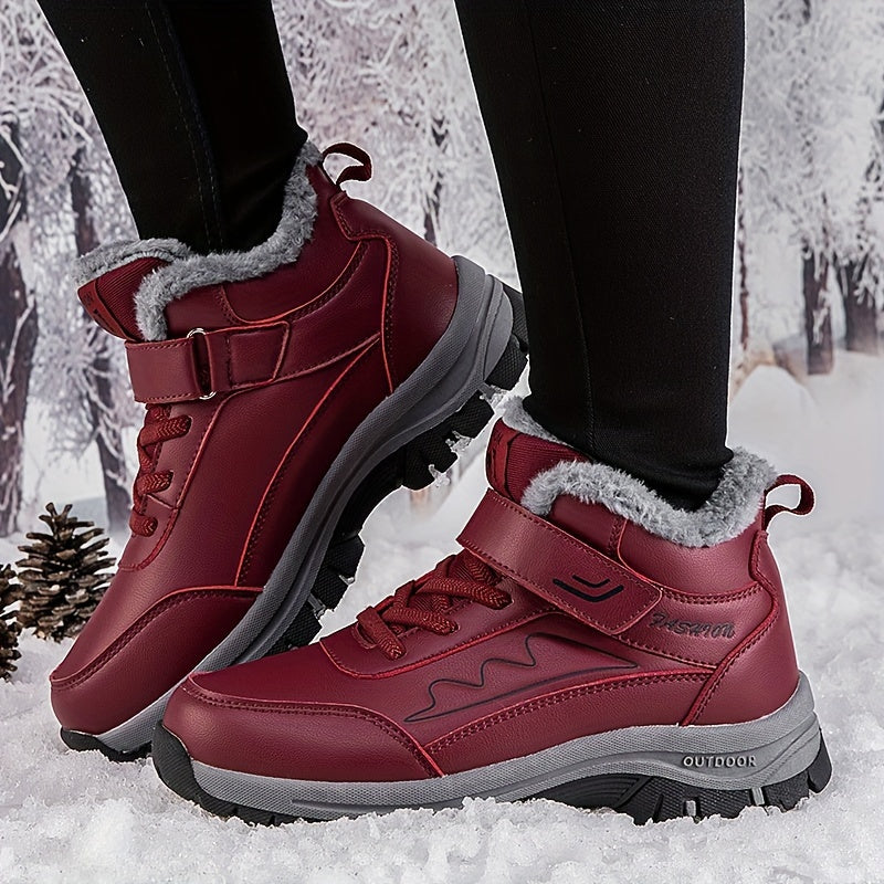Non slip Thickened Medium Tube Snow Boots Versatile Wear Resistant Warm Shoes