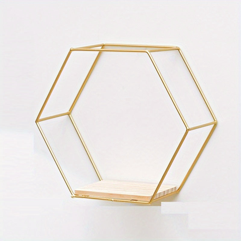 1pc Wall Storage Rack Living Room Decor Wall Pendant Creative Wall Hex