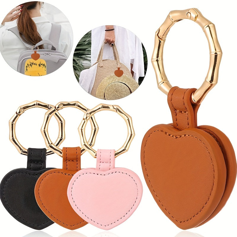 Heart Shaped Magnetic Cap Clip Leather Handbag Storage Clip