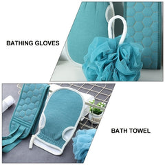 3pcs Exfoliating Bath Towel Set Back Bath Scrubbing Body Cleaning Washcloth