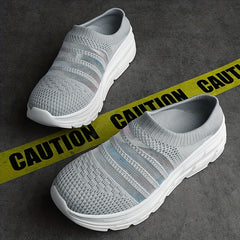 Women's Knitted Platform Loafers Slip On Sports Shoes