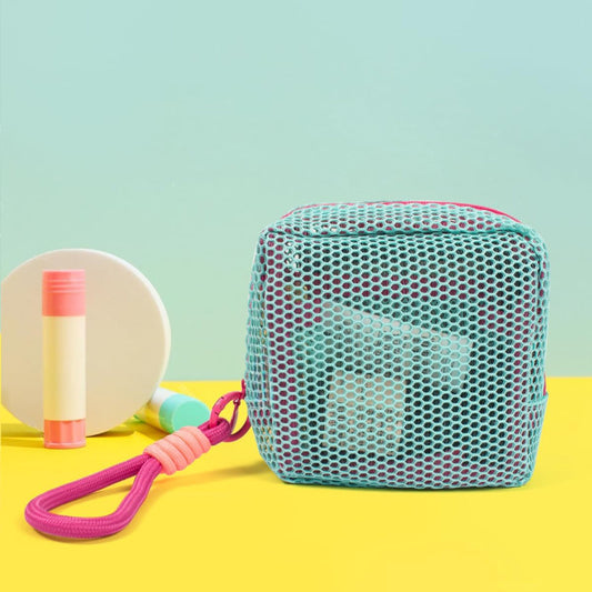 Large Capacity Mesh Makeup Bag in Dopamine