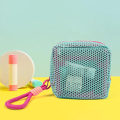 Large Capacity Mesh Makeup Bag in Dopamine