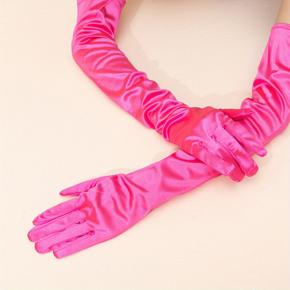 Satin Long Gloves Solid Dress Prom Wedding Bridal Accessories
