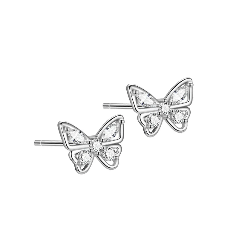 Rhinestone Butterfly Stud Earrings
