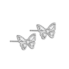Rhinestone Butterfly Stud Earrings