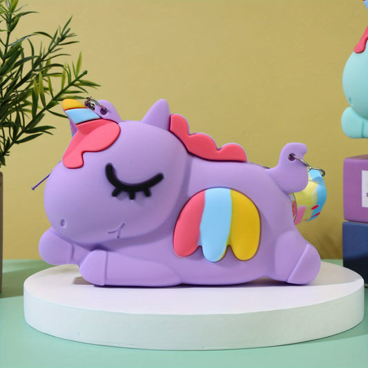 Cartoon Unicorn Silicone Coin Purse Crossbody Bag