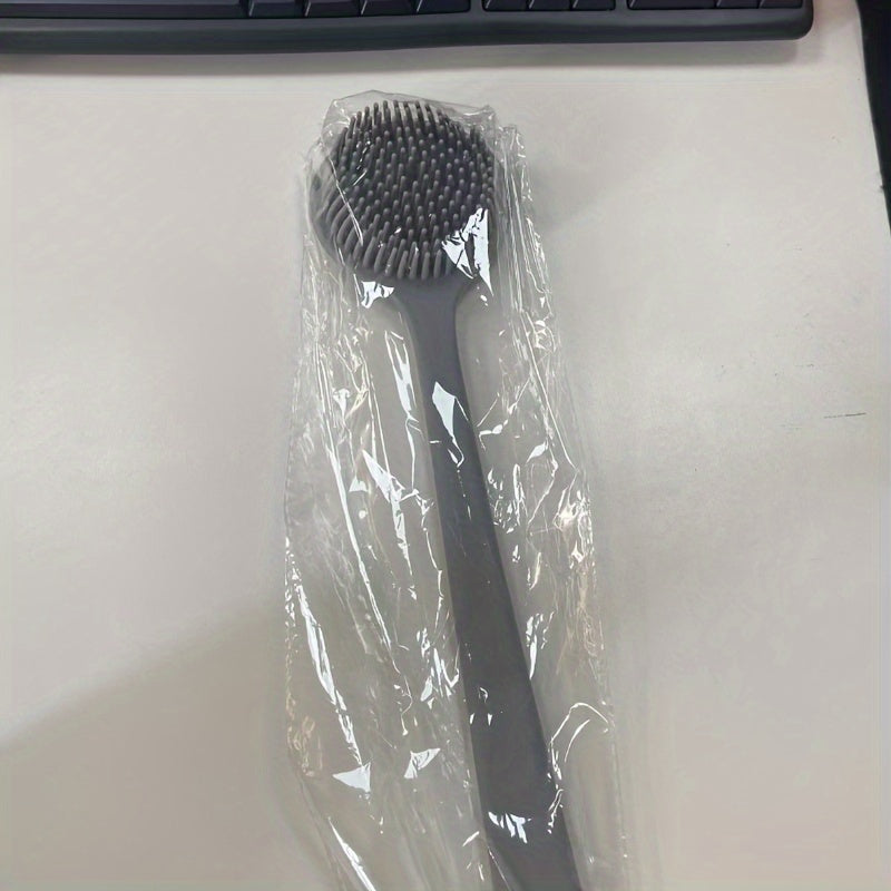 Long Handle Silicone Nylon Back Scrubber Shower Bath Body Brush BPA
