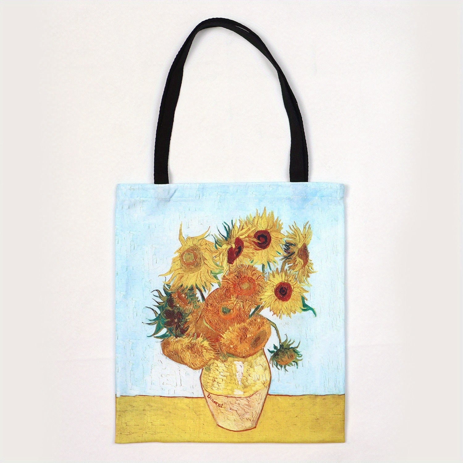 Van Gogh Inspired Sunflower Canvas Bag Painting