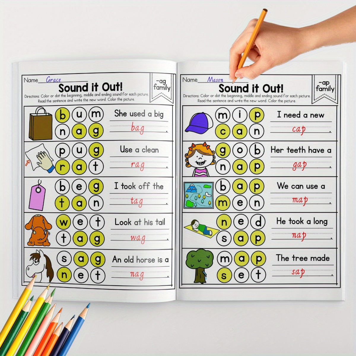 Alphabet Phonics Workbook Kids Ages 3 6 Letter Sound Puzzles