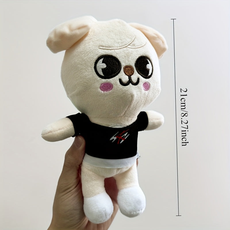 Stray Dog Plush Toy Soft Polyester Stuffed Animal with T Shirt & Pants