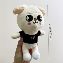 Stray Dog Plush Toy Soft Polyester Stuffed Animal with T Shirt & Pants