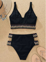  Bikini Set Women's Ribbed Knit Bra &