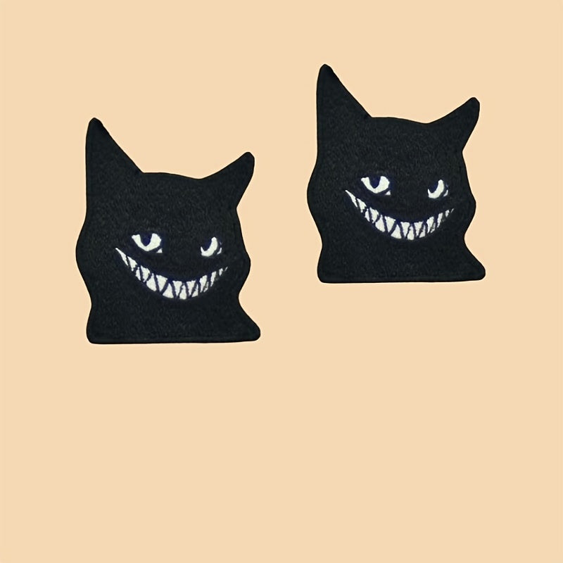 2pcs Cat Embroidered Patch w/ Hook & Loop Backing Fun Morale Patch