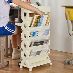 6 Tier Small Bookshelf Beside Desk Office Floor Shelf Lesson Desk Side