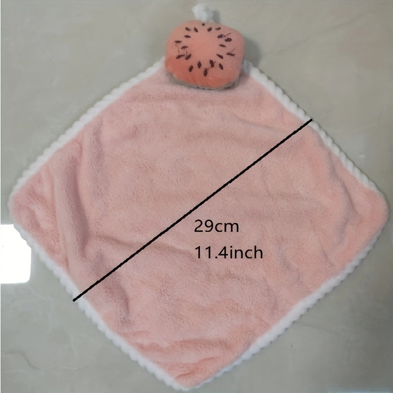 Cartoon Hanging Towel Soft Square Fingertip Towel with Loop