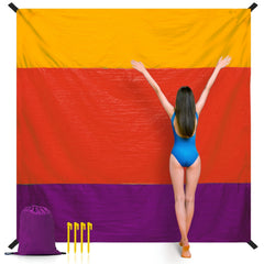 Waterproof Pocket Beach Blanket Portable Foldable Nylon Mat For Camping