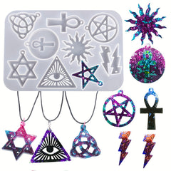 Silicone Keychain Jewelry Pendant Mold Punk Style Epoxy Resin Mold DIY