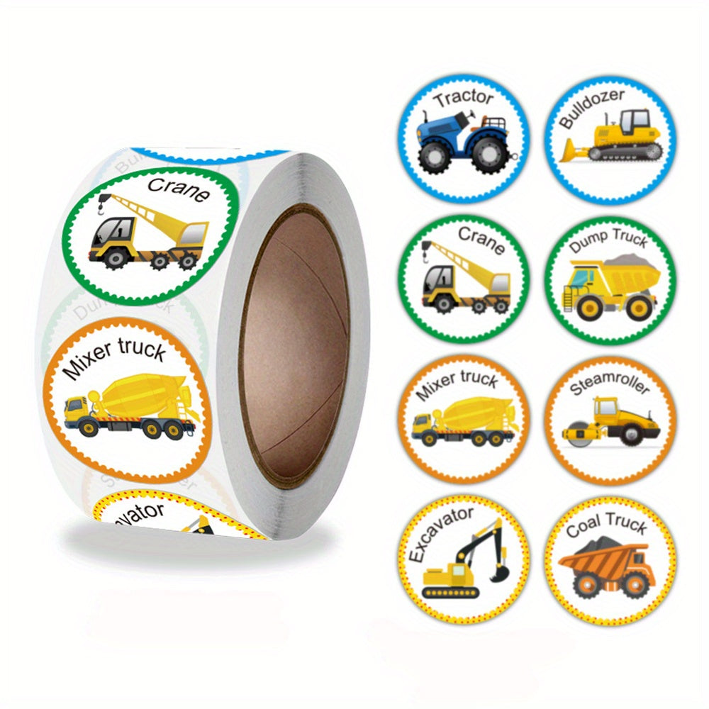 500pcs Truck Stickers For Kids Reward Construction Car Birthday Party