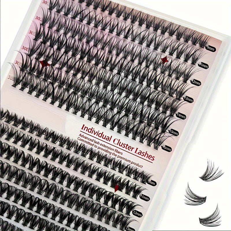 280 Pcs Cluster Lashes DIY Individual Lashes D Curling Fluffy False Eyelashes