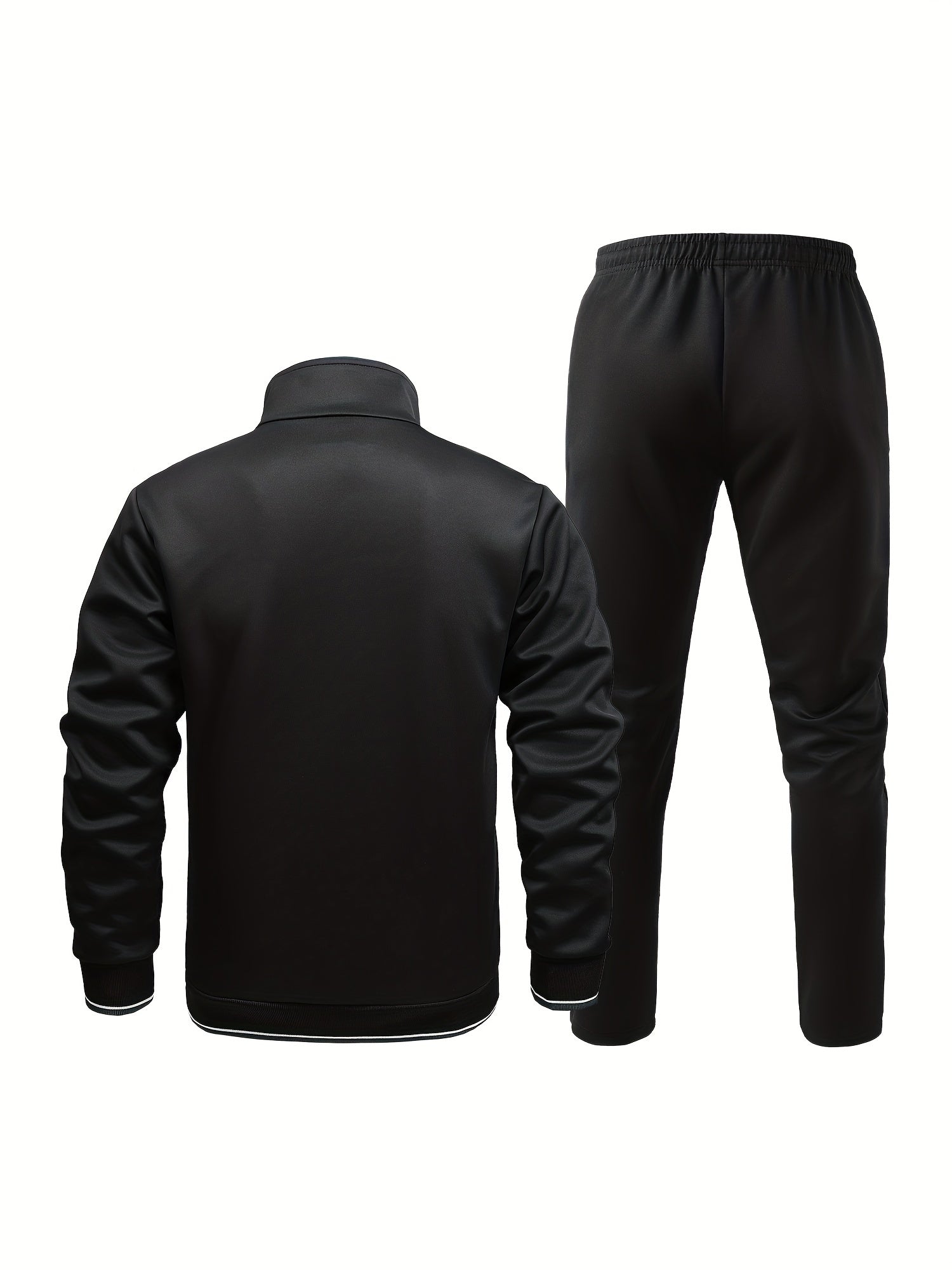 Men's Zip Up Jacket & Pants Set, Stylish 2pcs
