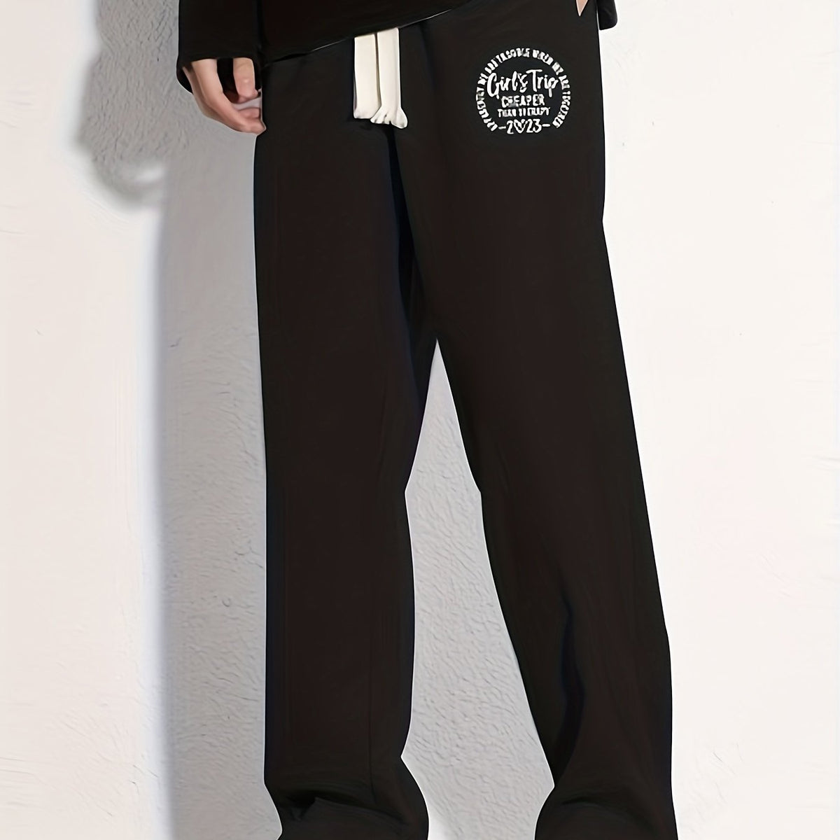 Men's Casual Loose Fit Cotton Sweatpants with Drawstring