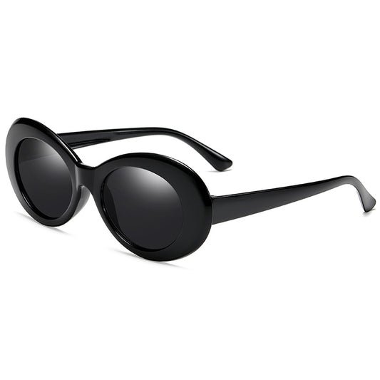 Oval Thick Frame Sunglasses UV Protection Sun Glasses