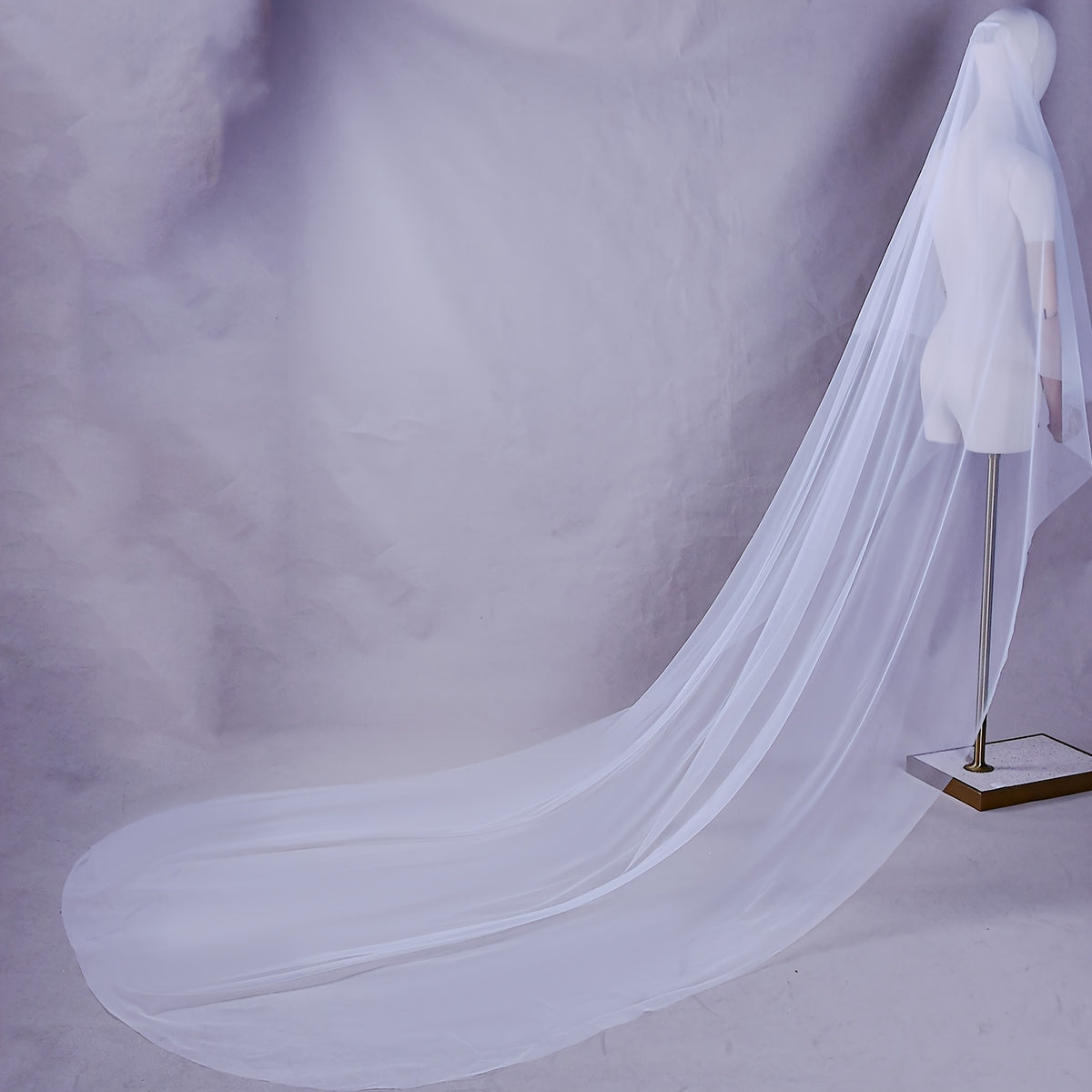 Double Layer Bridal Veil with Comb 100 Nylon Mesh Hand Wash No Printing