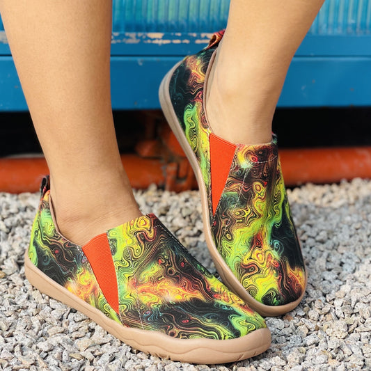 Women's Art Print Canvas Shoes Comfy Slip On Low Top Flat Shoes
