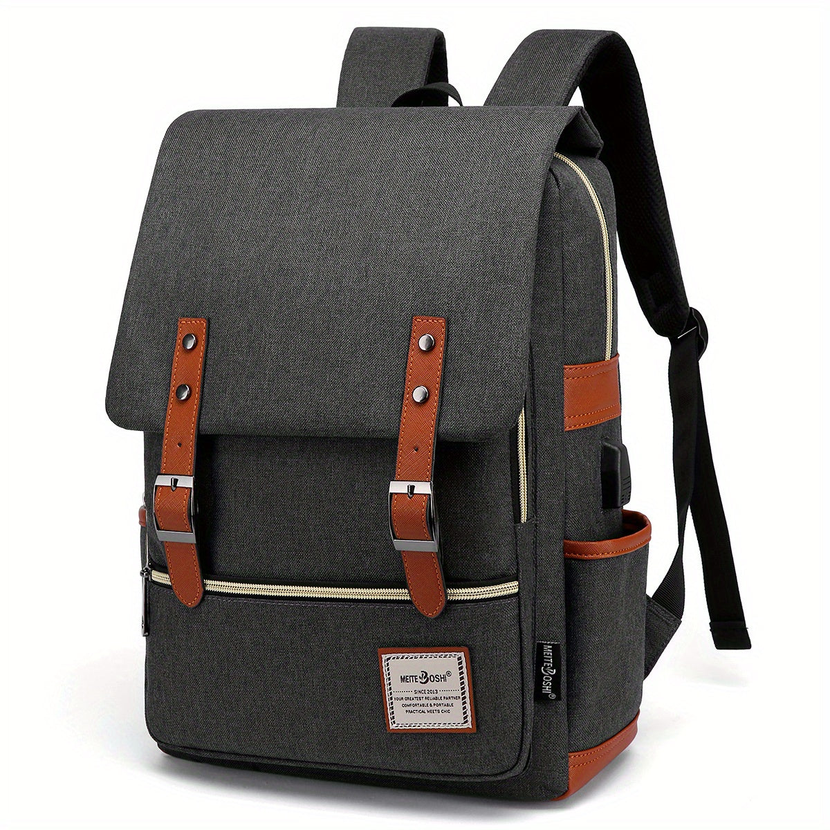 Vintage Laptop Backpack w/ USB Port Tear Resistant Business Travel