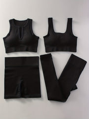 Ribbed Yoga Sports Bra & Leggings Set Women's Activewear