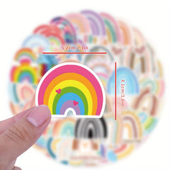 60pcs Cartoon Rainbow Vinyl Stickers for Scrapbooking Laptops Water Bottles