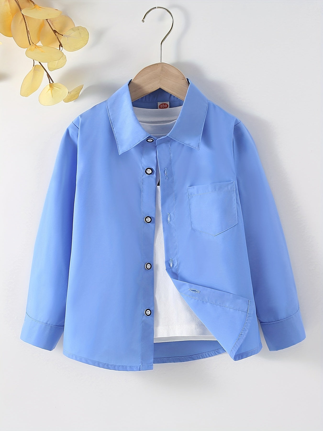Boys Long Sleeve Shirt & Tie High School Summer Suit
