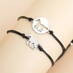 Horse Shape Braided Bracelet Set Hand Jewelry For Mother's Gift