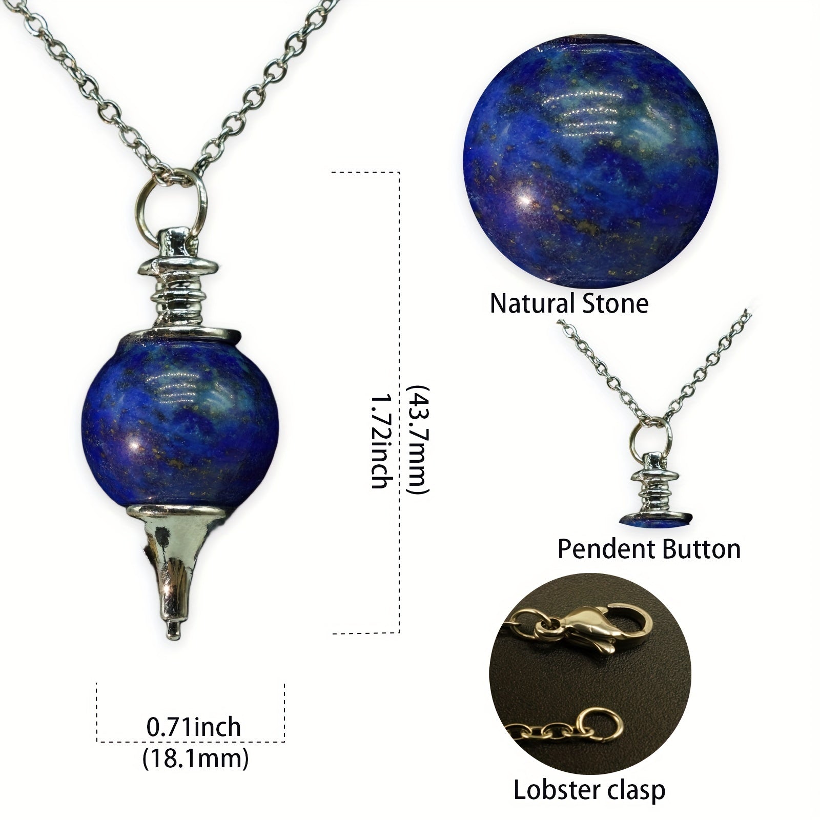 Soul Pendulum Roundness Healing Crystal Necklace Wire Wrapped