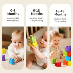 12pcs Large Building Blocks Shapes Letters Fruits Animals Vibrant Col