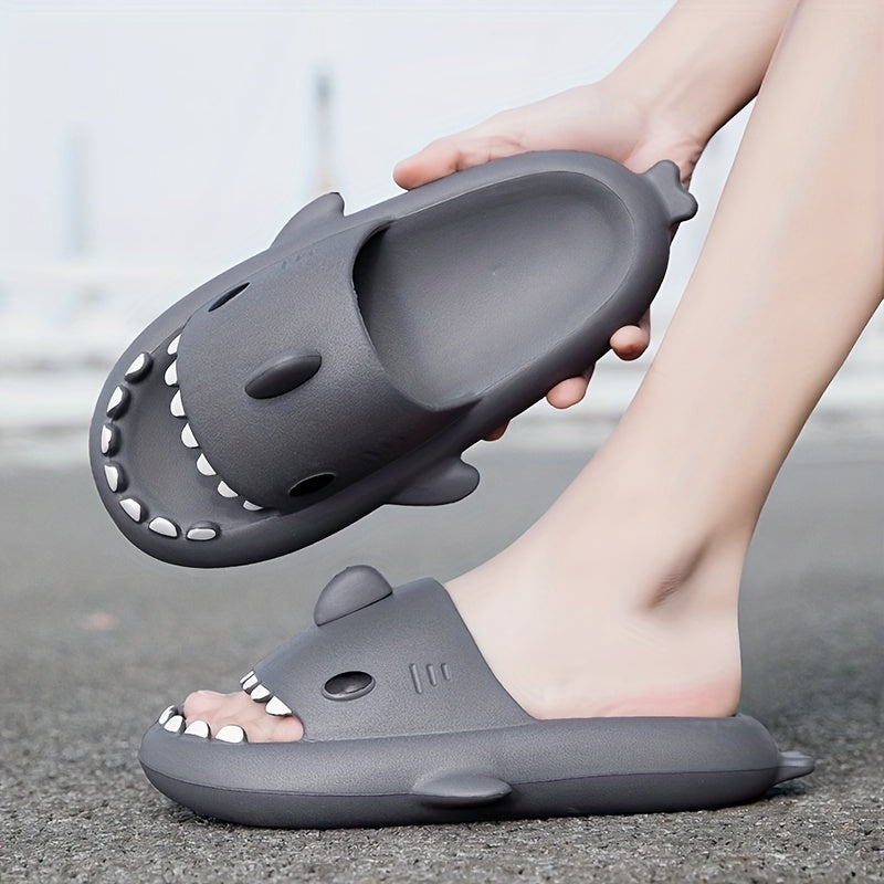 Men's Shark Lightweight Non Slip Open Toe Quick Drying Slides