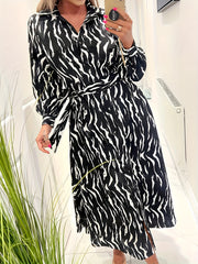  Casual Dress Women's Plus Print Button Up Shirt Dress