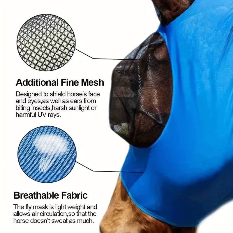 Horse Mask Anti Fly Worms Breathable Mesh Eye Cover