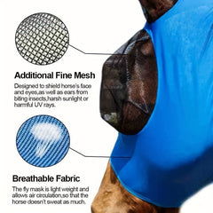 Horse Mask Anti Fly Worms Breathable Mesh Eye Cover