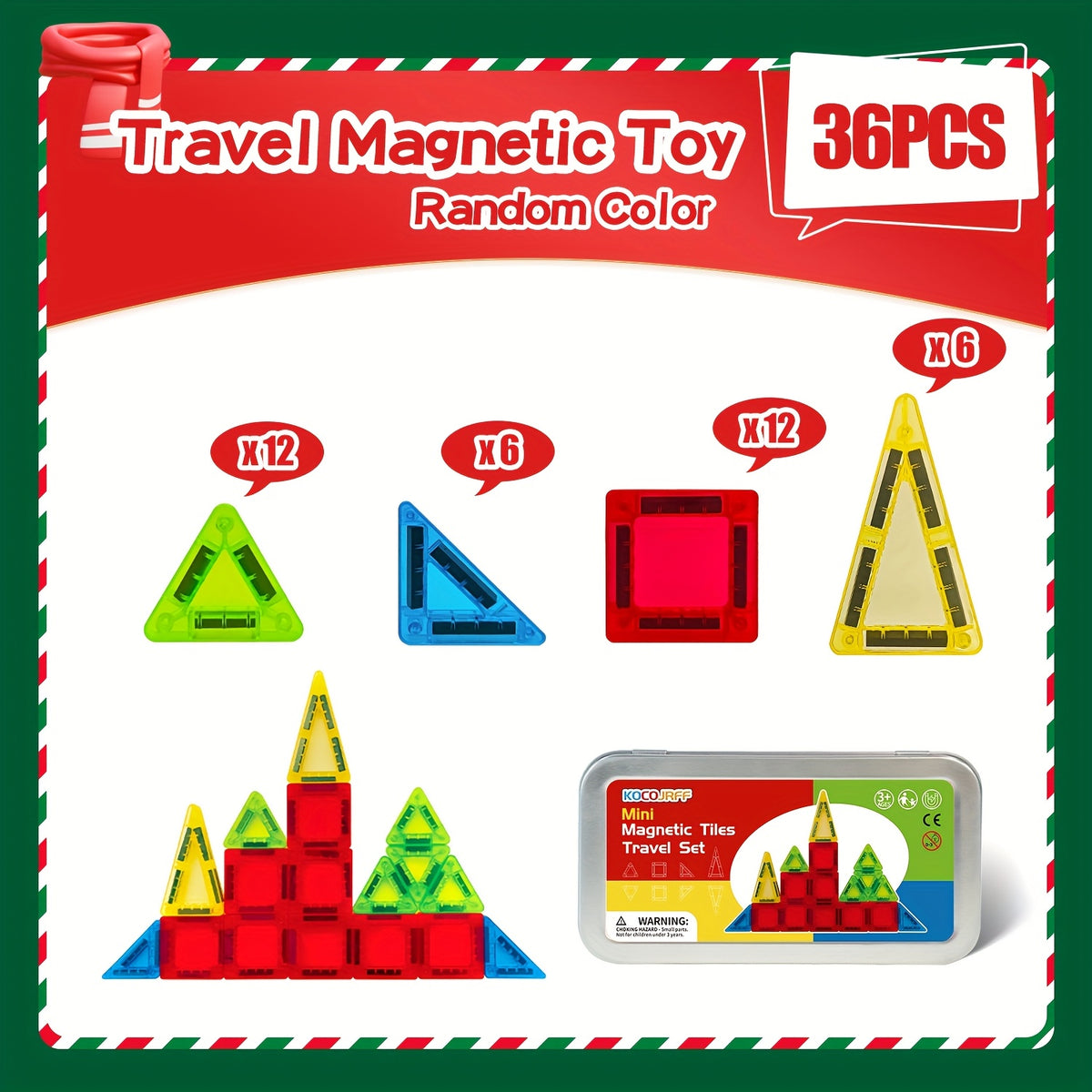 Mini Magnetic Building Blocks Set Portable Tin Box Creative Toy for Kids 3+